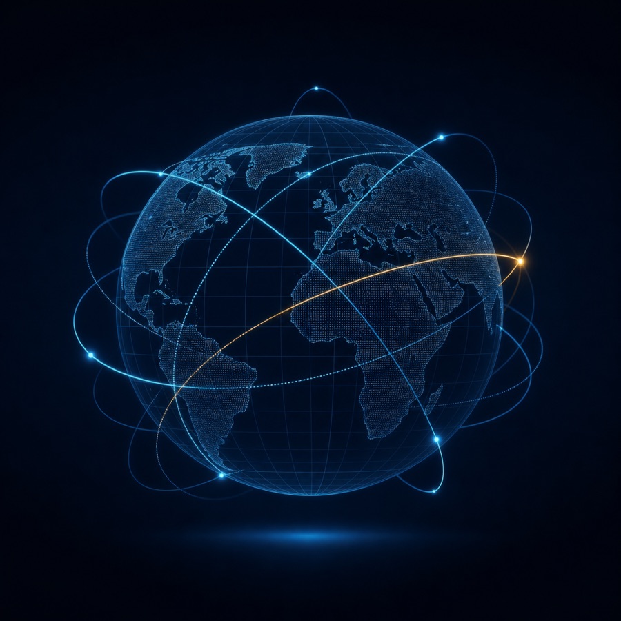 Global logistics emblem